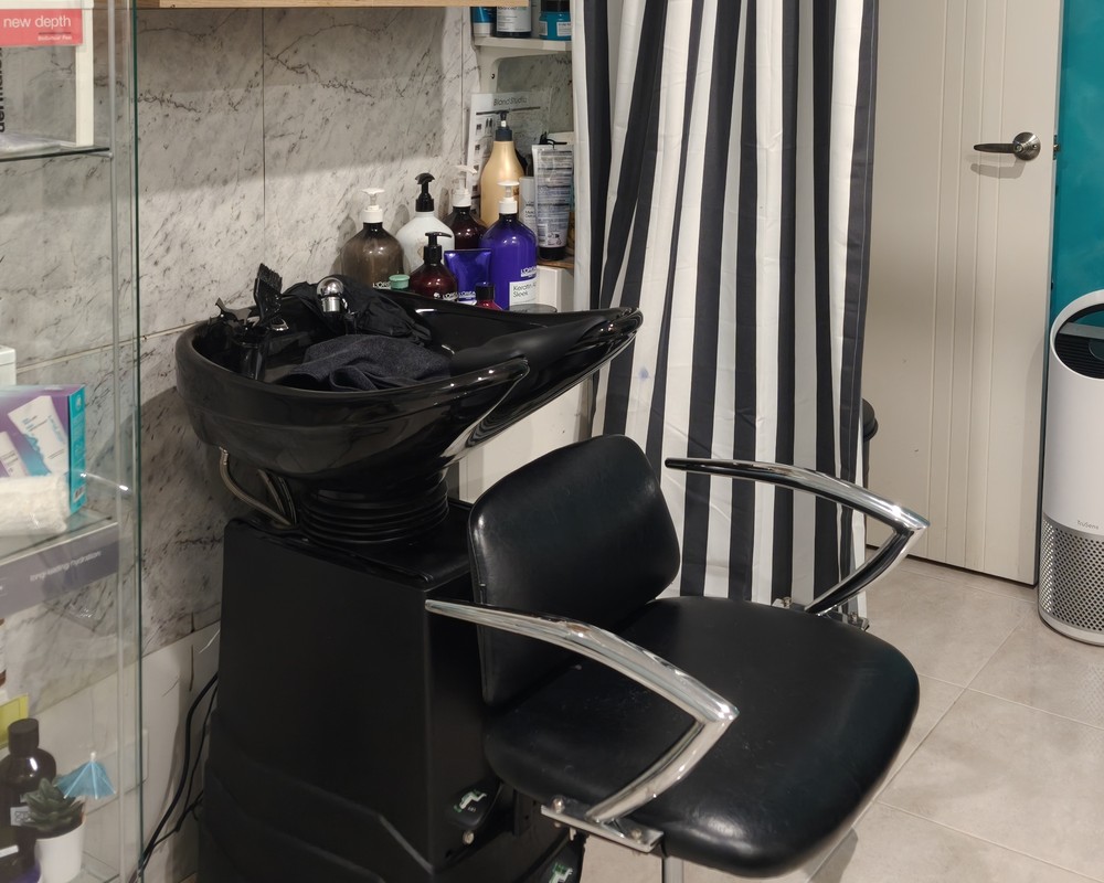 Hair styling area at Salon Esvees